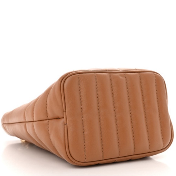 Burberry Lambskin Quilted Mini Lola Bucket Bag Maple Brown - Picture 3 of 8